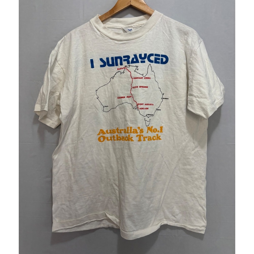 Champion Sunraycer Australia Outback Track Tee Mens XL White Tuff-Ones Shirt